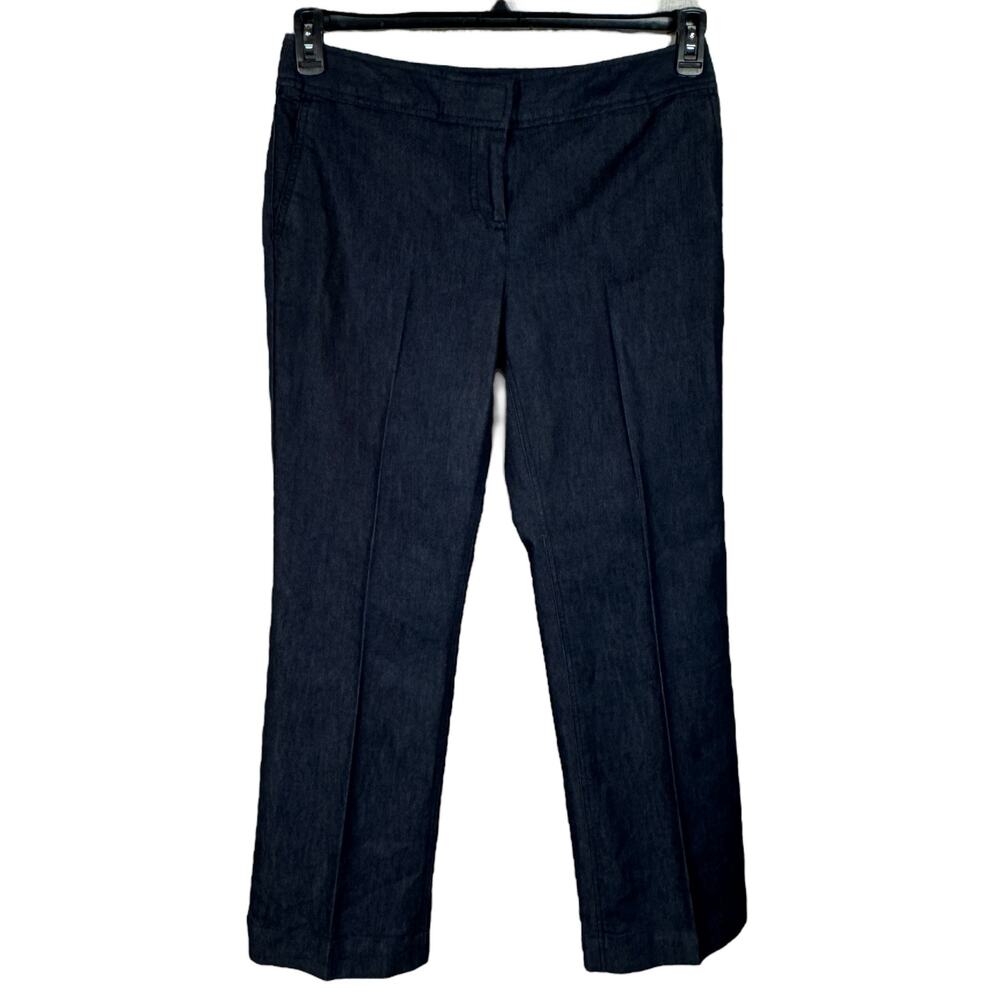 Kenneth Cole Reaction SZ 10 Womens Denim Trouser Pants Mid-Rise Pocket Dark Wash